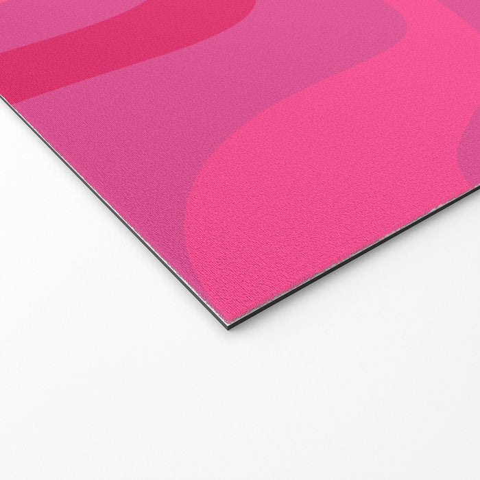 Hot Pink Maximalist Retro Liquid Swirl Abstract Pattern Square Welcome Mat Gallery Image 2