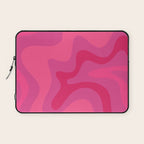 Hot Pink Maximalist Retro Liquid Swirl Abstract Pattern Square Laptop Sleeve Gallery Image 1