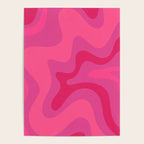 Hot Pink Maximalist Retro Liquid Swirl Abstract Pattern Square Poster Gallery Image 4