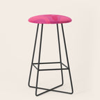 Hot Pink Maximalist Retro Liquid Swirl Abstract Pattern Square Stool Gallery Image 1