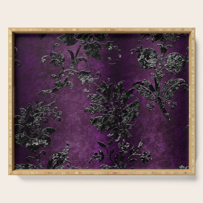 Embossed Black Velvet 04 Serving Tray Gallery Image 1