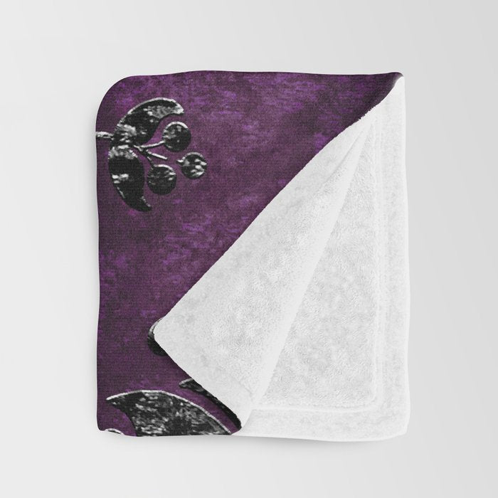 Embossed Black Velvet 04 Throw Blanket Gallery Image 3