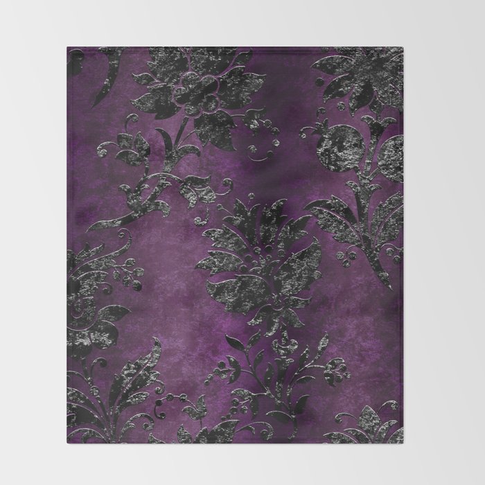 Embossed Black Velvet 04 Throw Blanket Gallery Image 2