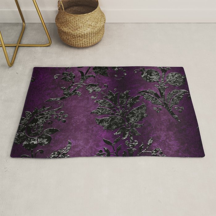 Embossed Black Velvet 04 Rug Gallery Image 1