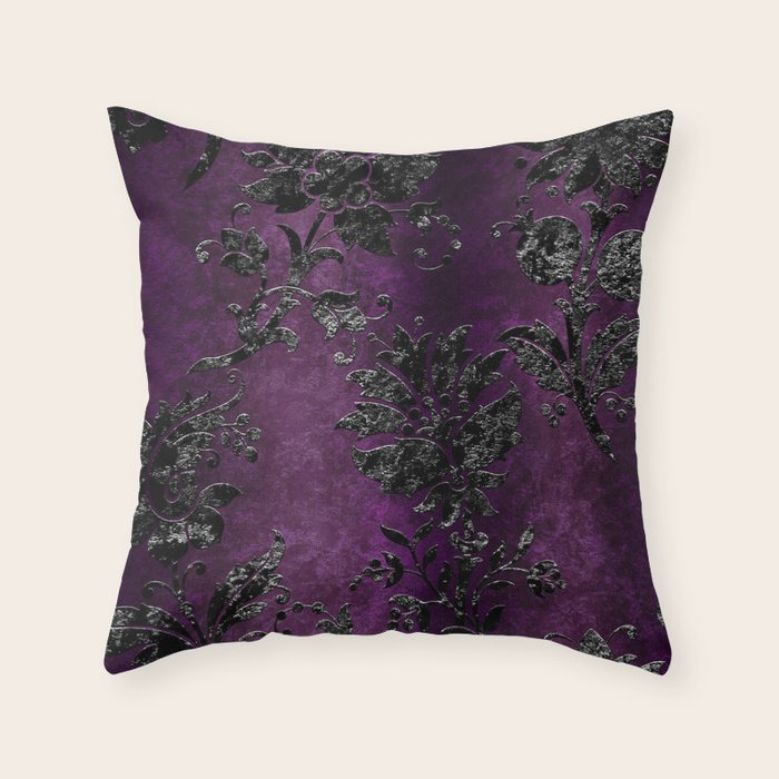 Embossed Black Velvet 04 Throw Pillow Gallery Image 6