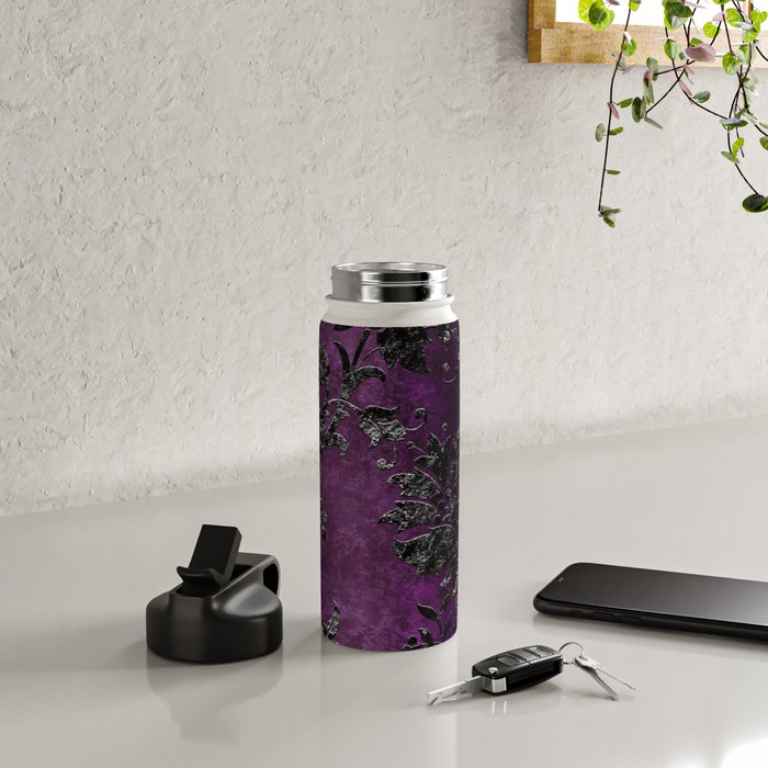 Embossed Black Velvet 04 Water Bottle Gallery Image 4