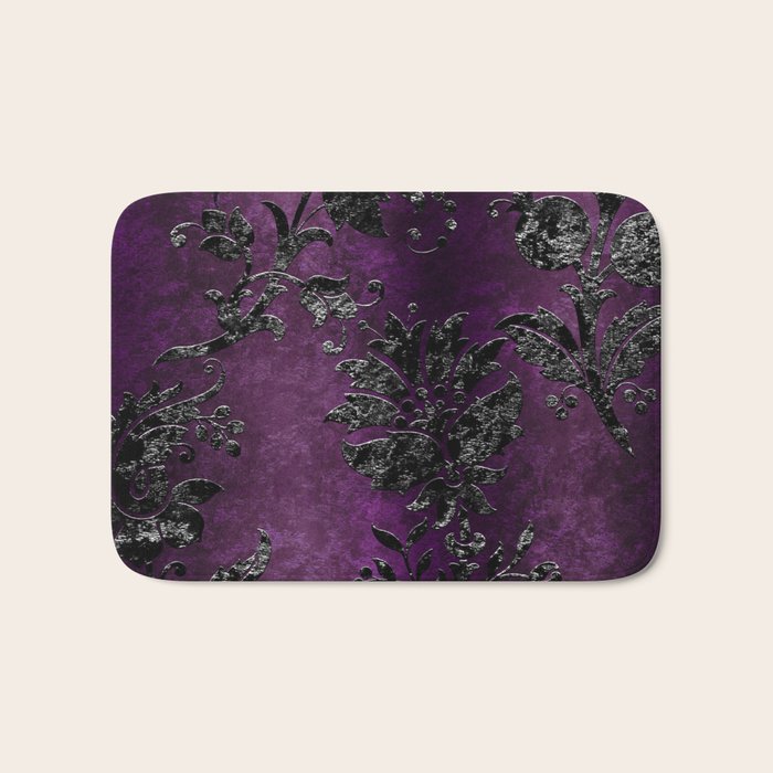 Embossed Black Velvet 04 Bath Mat Gallery Image 1