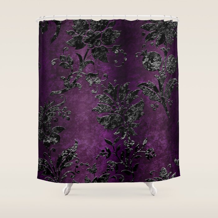 Embossed Black Velvet 04 Shower Curtain Gallery Image 1