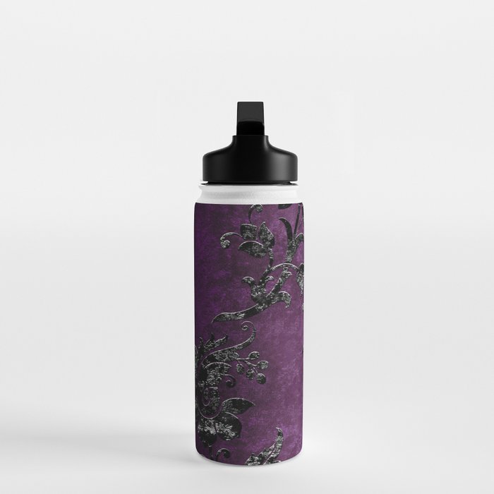 Embossed Black Velvet 04 Water Bottle Gallery Image 3