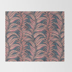 Magic Jungle Vine - midnight & peach Throw Blanket Gallery Image 2