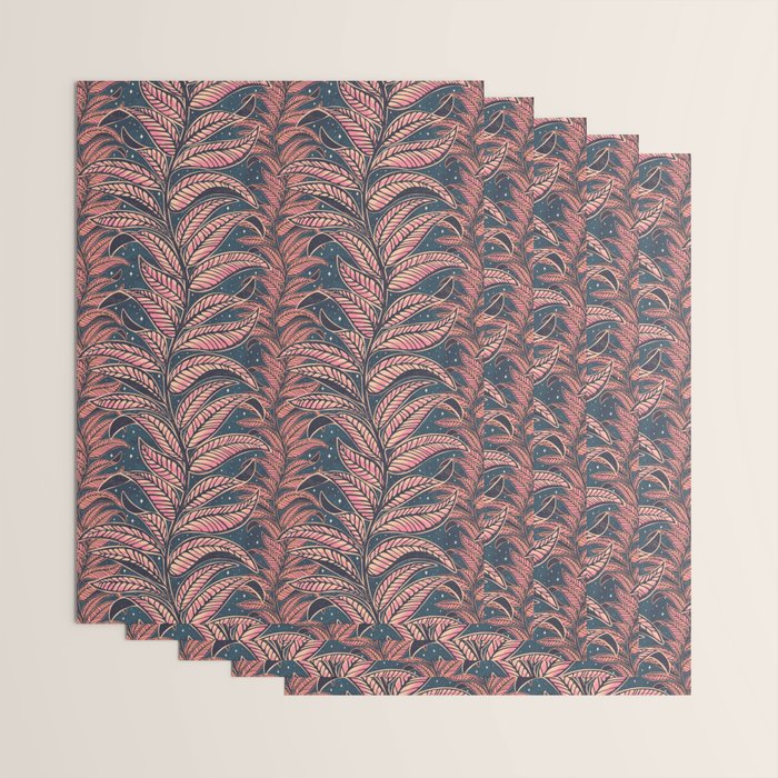 Magic Jungle Vine - midnight & peach Wrapping Paper Gallery Image 3