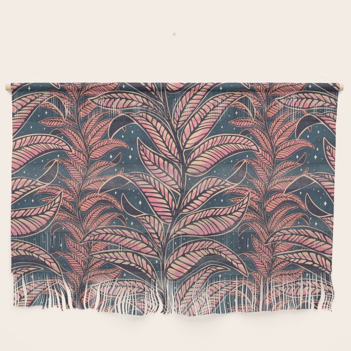 Magic Jungle Vine - midnight & peach Wall Hanging Gallery Image 1