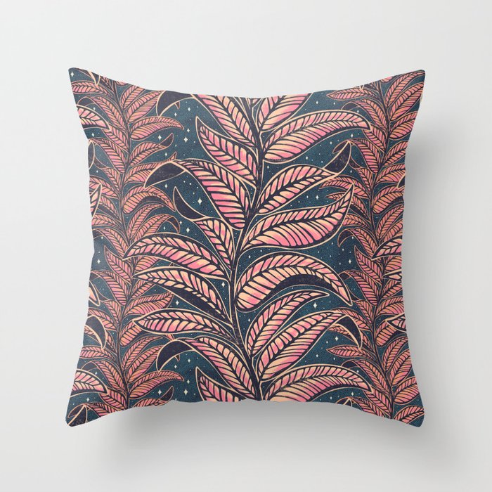 Magic Jungle Vine - midnight & peach Throw Pillow Gallery Image 6