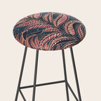 Magic Jungle Vine - midnight & peach Stool Gallery Image 2