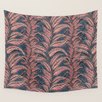Magic Jungle Vine - midnight & peach Wall Tapestry Gallery Image 4