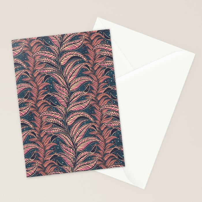 Magic Jungle Vine - midnight & peach Stationery Card Gallery Image 2