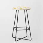 Cheerful Retro Daisy Flowers Pattern in Pale Pink and Mustard Stool Gallery Image 1
