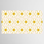 Cheerful Retro Daisy Flowers Pattern in Pale Pink and Mustard Tablecloth Gallery Image 2