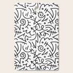 Abstract black and white line doodle pattern Cutting Board Gallery Image 1