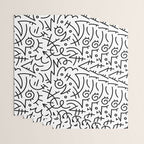 Abstract black and white line doodle pattern Wrapping Paper Gallery Image 3