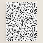 Abstract black and white line doodle pattern Jigsaw Puzzle Gallery Image 1