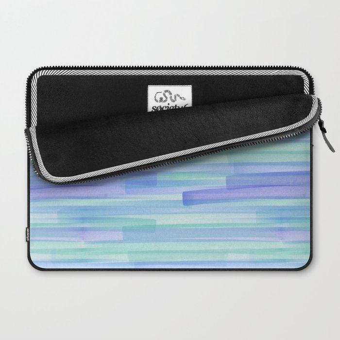Abstract Watercolor Waves in Cool Blue Laptop Sleeve Gallery Image 2