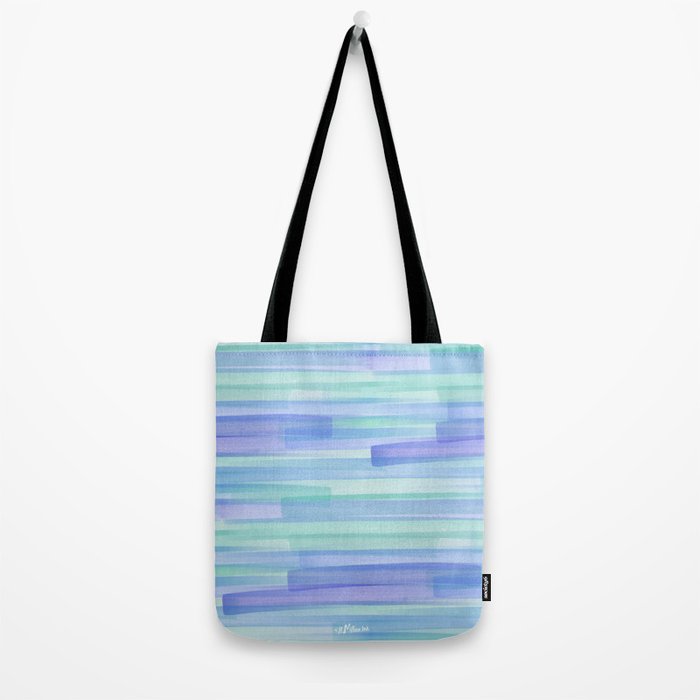 Abstract Watercolor Waves in Cool Blue Tote Bag Gallery Image 2