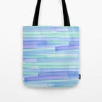 Abstract Watercolor Waves in Cool Blue Tote Bag Gallery Image 1