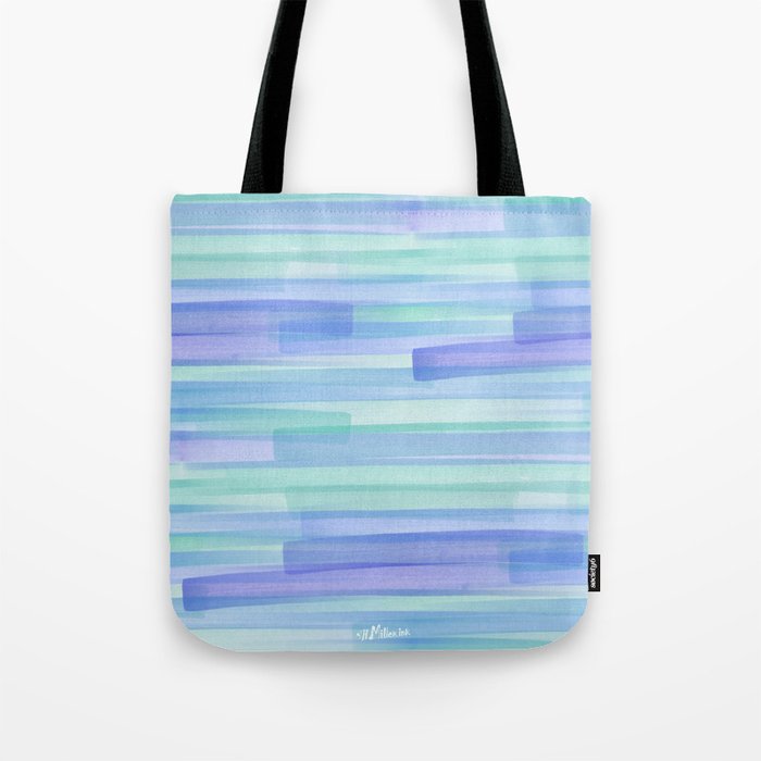 Abstract Watercolor Waves in Cool Blue Tote Bag Gallery Image 1