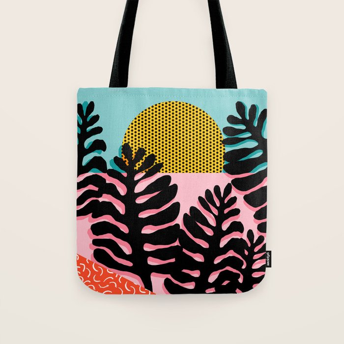 B.F.F. - throwback 80s style memphis design neon art print hipster brooklyn palm springs resort patt Tote Bag Gallery Image 1