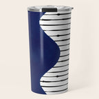Lines and Wave (Blue) Travel Mug Gallery Image 1