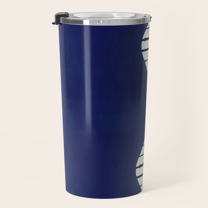 Lines and Wave (Blue) Travel Mug Gallery Image 3