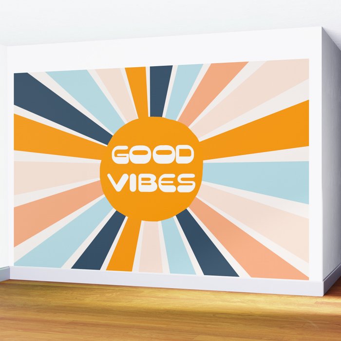 Good Vibes Sunshine Wall Mural Gallery Image 2