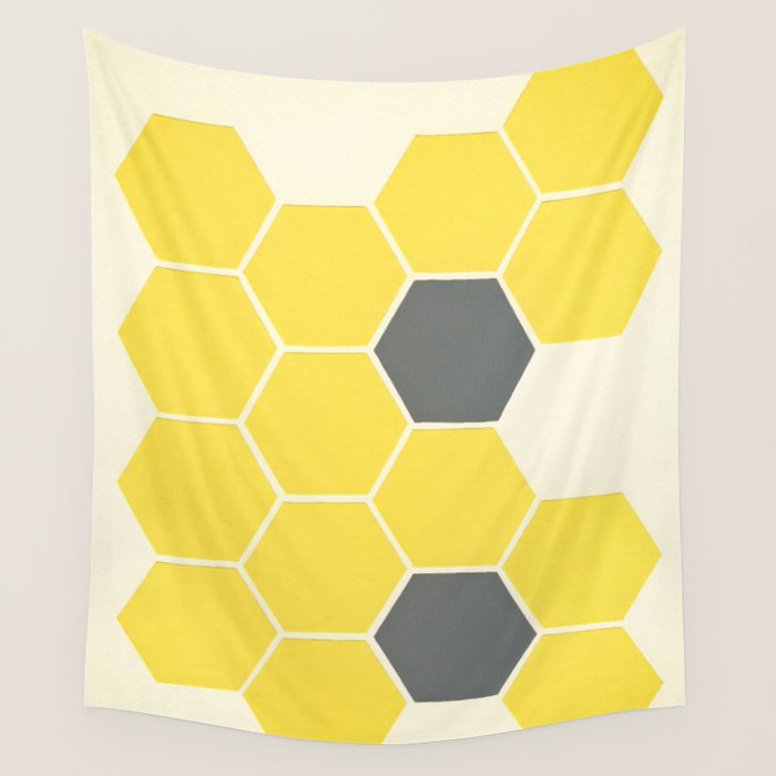 Yellow Honeycomb Wall Tapestry Gallery Image 4