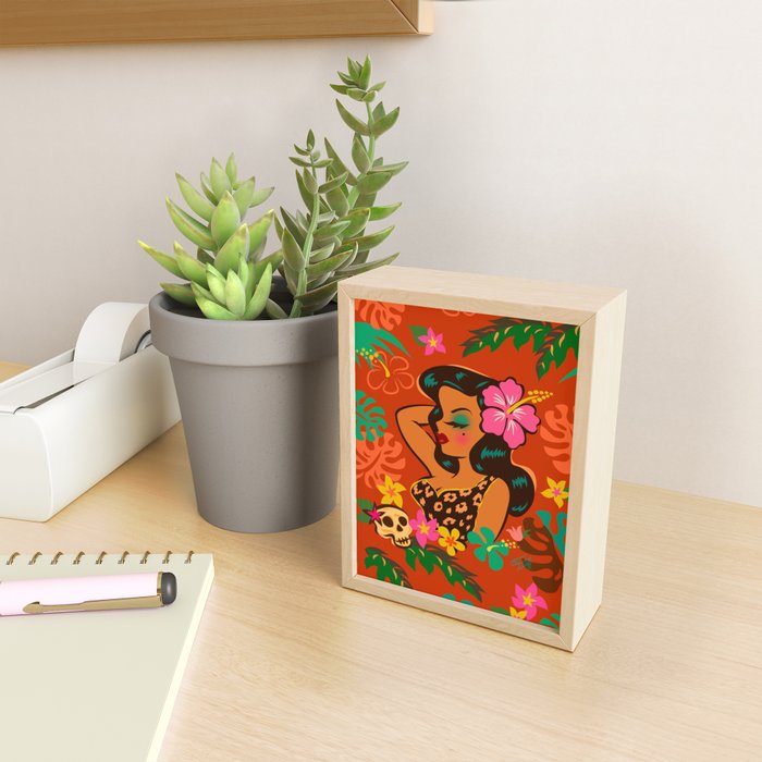 Tropical Tiki Girl Mini Art Print Gallery Image 2