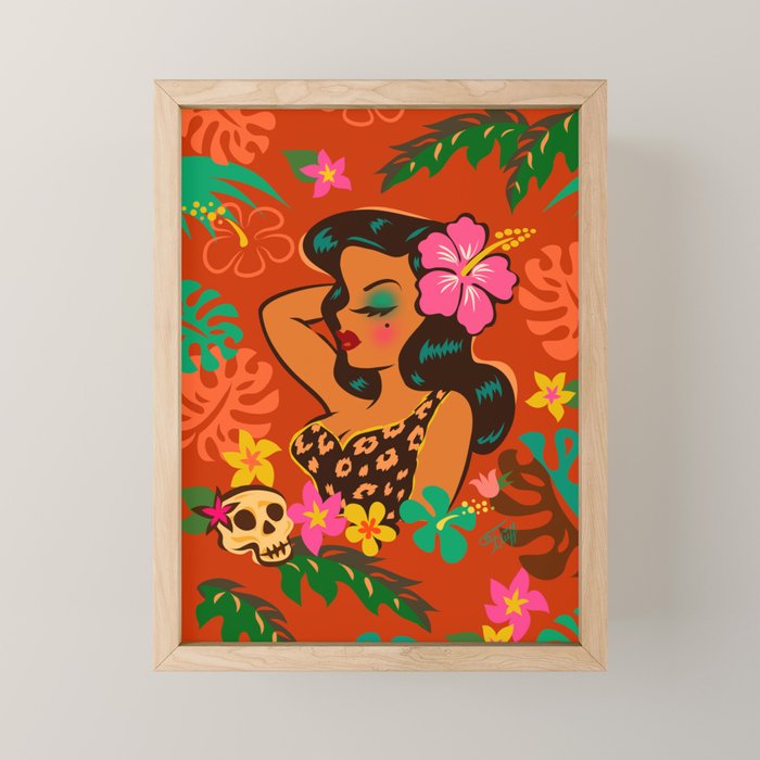 Tropical Tiki Girl Mini Art Print Gallery Image 1
