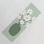Daisies in Vase (sage green) Yoga Mat Gallery Image 1