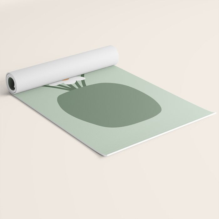 Daisies in Vase (sage green) Yoga Mat Gallery Image 2