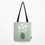 Daisies in Vase (sage green) Tote Bag Gallery Image 2