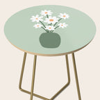 Daisies in Vase (sage green) Side Table Gallery Image 2