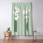Daisies in Vase (sage green) Window Curtain Gallery Image 5