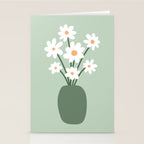 Daisies in Vase (sage green) Stationery Card Gallery Image 2
