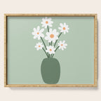 Daisies in Vase (sage green) Serving Tray Gallery Image 1