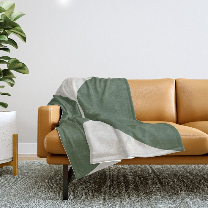 Bold Geometric Shapes Maximalism XIII Green Throw Blanket Gallery Image 1