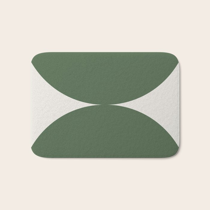 Bold Geometric Shapes Maximalism XIII Green Bath Mat Gallery Image 1