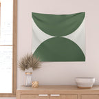 Bold Geometric Shapes Maximalism XIII Green Wall Tapestry Gallery Image 2
