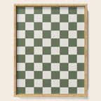 Soft Checkerboard Muted Green Serving Tray Gallery Image 1