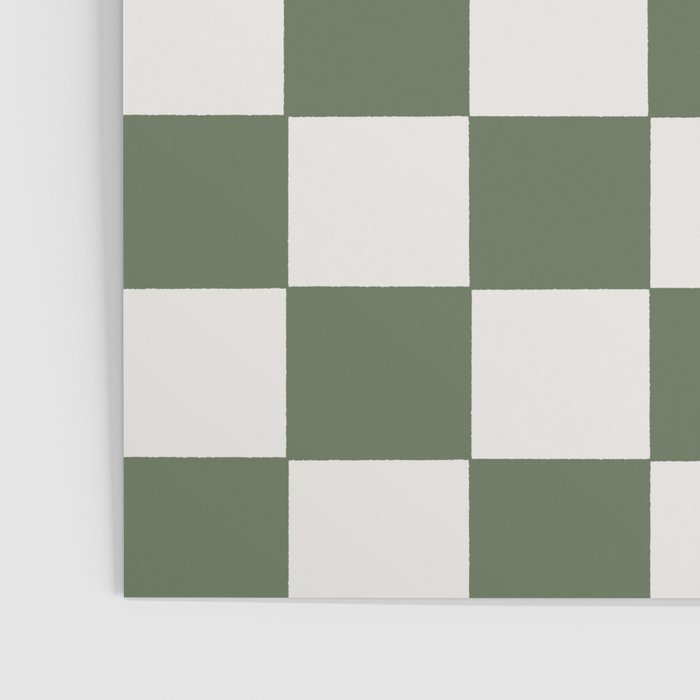 Soft Checkerboard Muted Green Poster Gallery Image 3