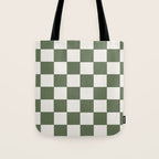 Soft Checkerboard Muted Green Tote Bag Gallery Image 1
