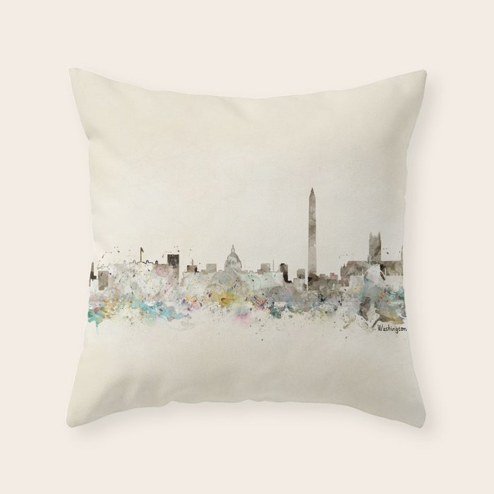 washington dc skyline Throw Pillow Gallery Image 1